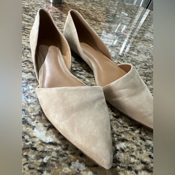 J Crew Tan Suede Pointed Toe D'Orsay Flats size 8 - Picture 4 of 16